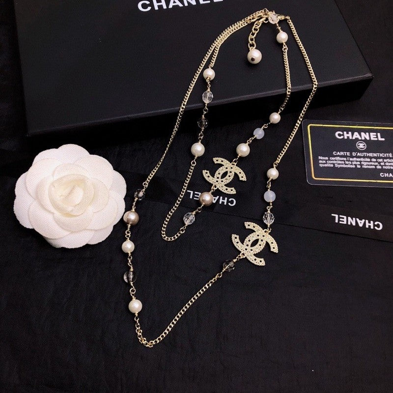 18K Chanel Long Pearl Necklace