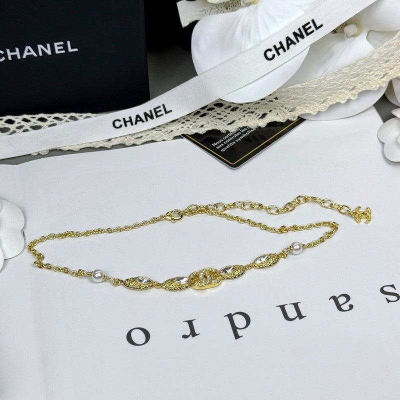 18K Chanel 26C Crystal Gold Necklace