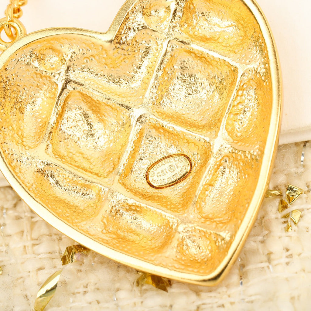 18K Chanel Coco Crush Heart Pendant Earrings