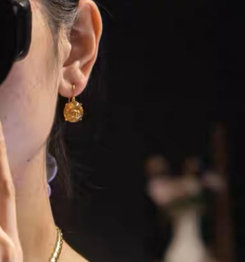 18K Chanel Crystals Earrings