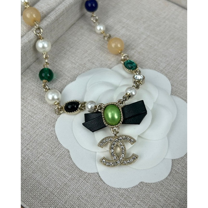 18K Chanel Crystal Bow Necklace