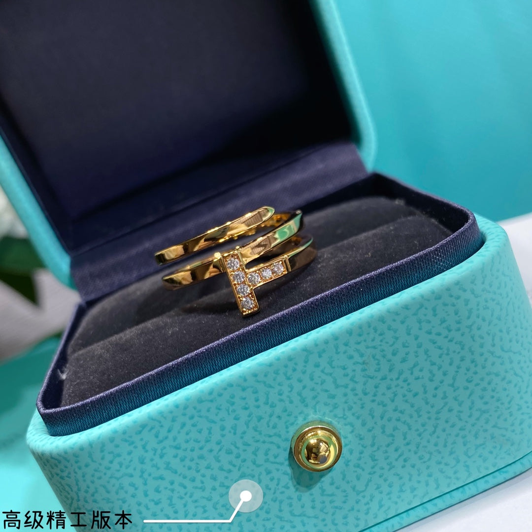 18K Tiffany & Co. Diamond Square Ring
