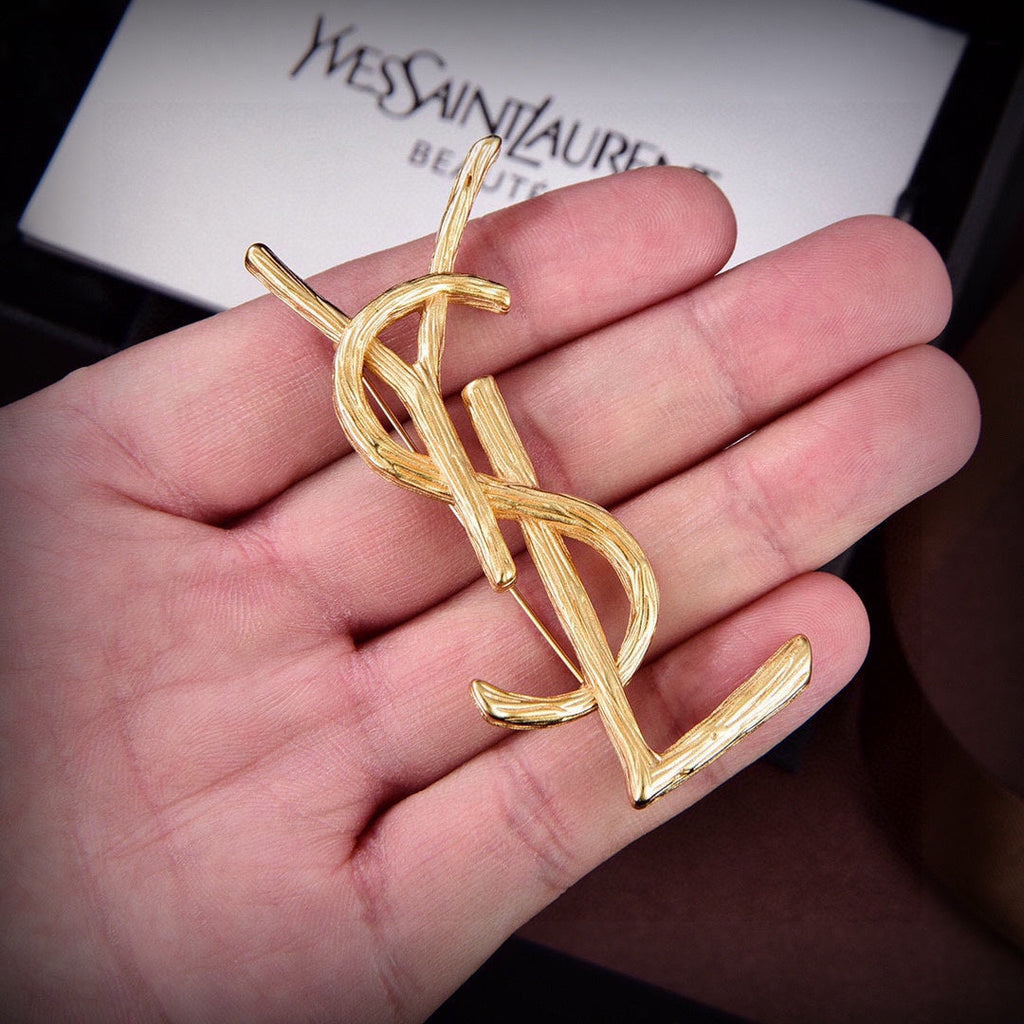 18K Saint Laurent YSL Vintage Brooch