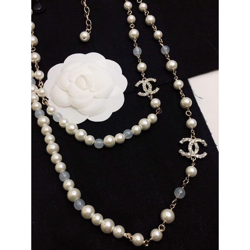 18K Chanel Long Pearl Necklace