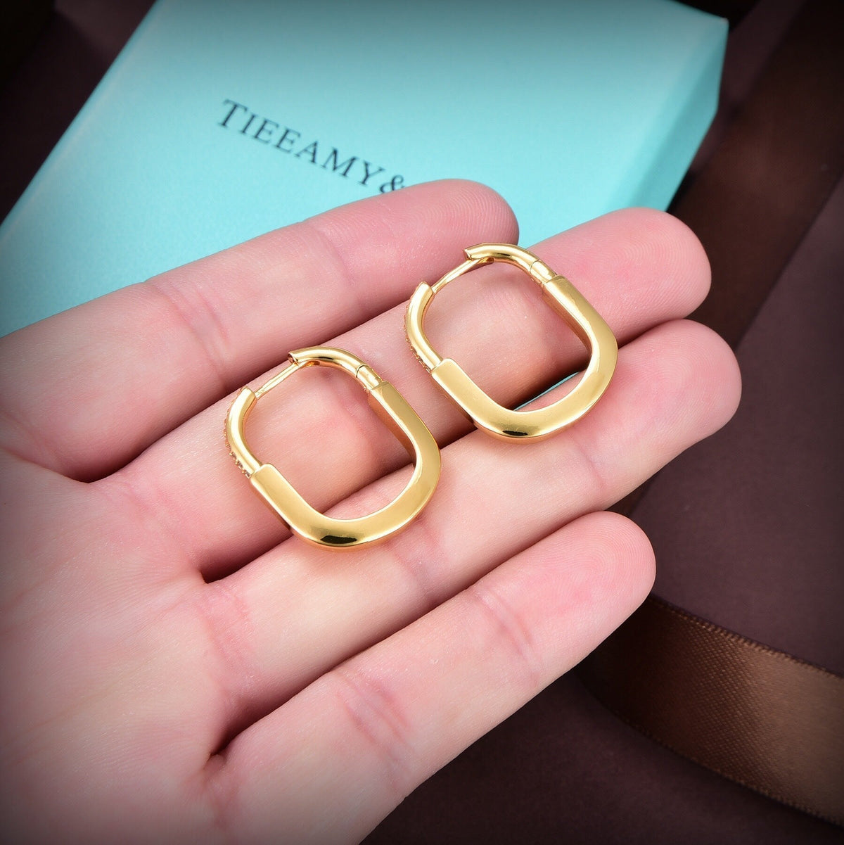 18K Tiffany & Co. Lock Diamonds Medium Earrings