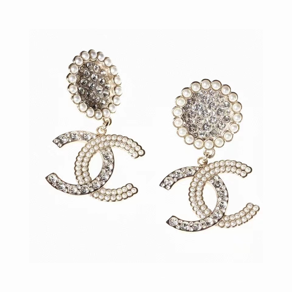 18K Chanel Diamond Drop Earrings