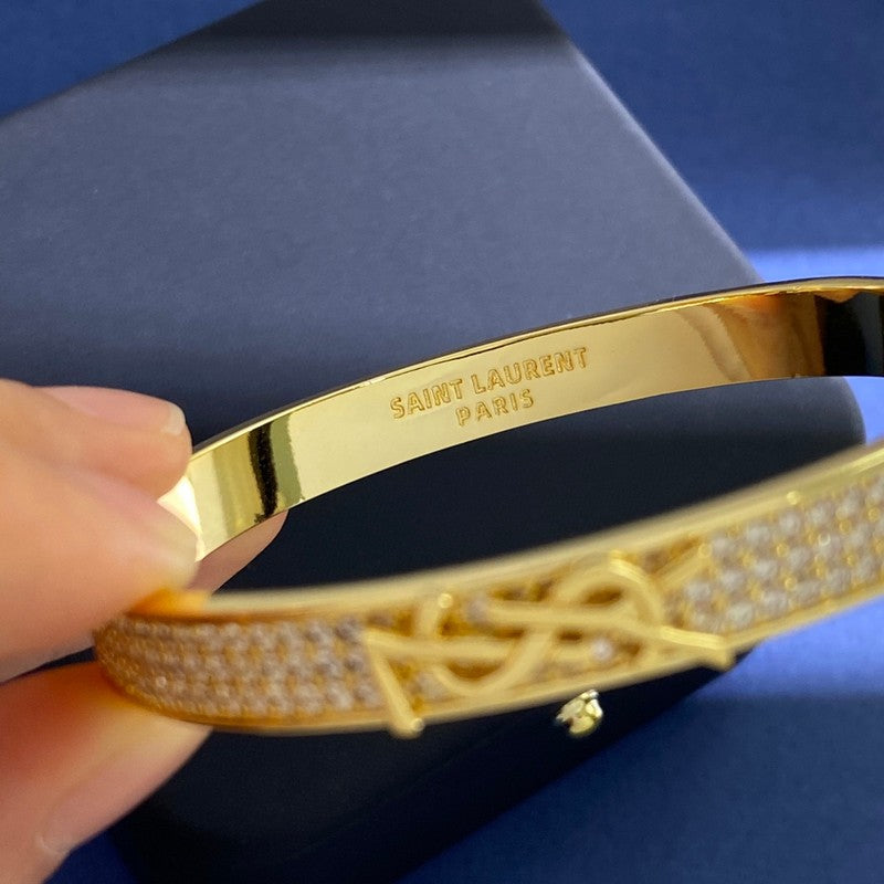 18K Saint Laurent YSL Diamond Bracelet