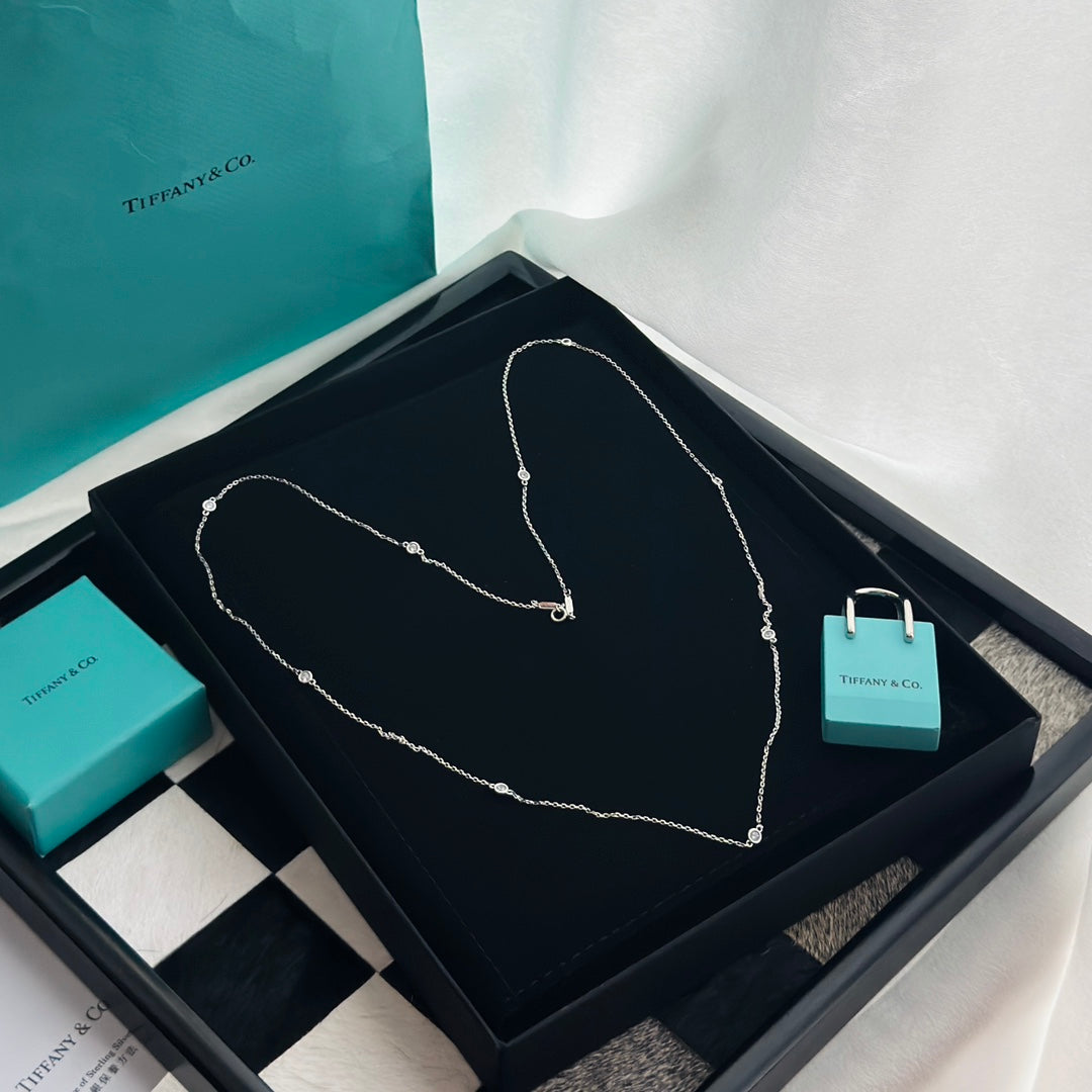 18K Tiffany & Co. Elsa Peretti Diamonds By The Yard Necklace