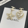 18K Chanel Heart & Star Earrings
