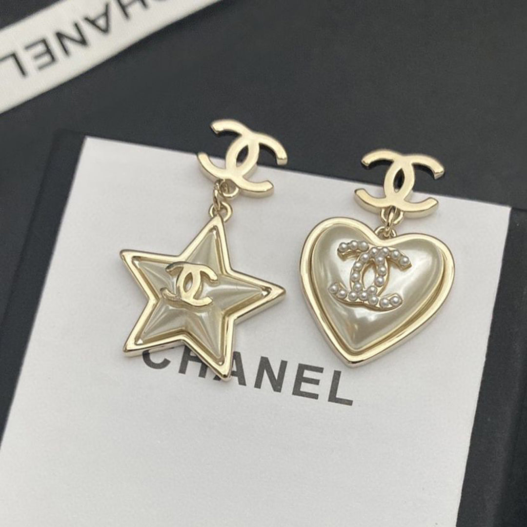 18K Chanel Heart & Star Earrings