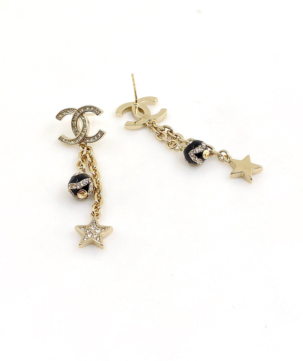 18K Chanel Star Pearls Earrings