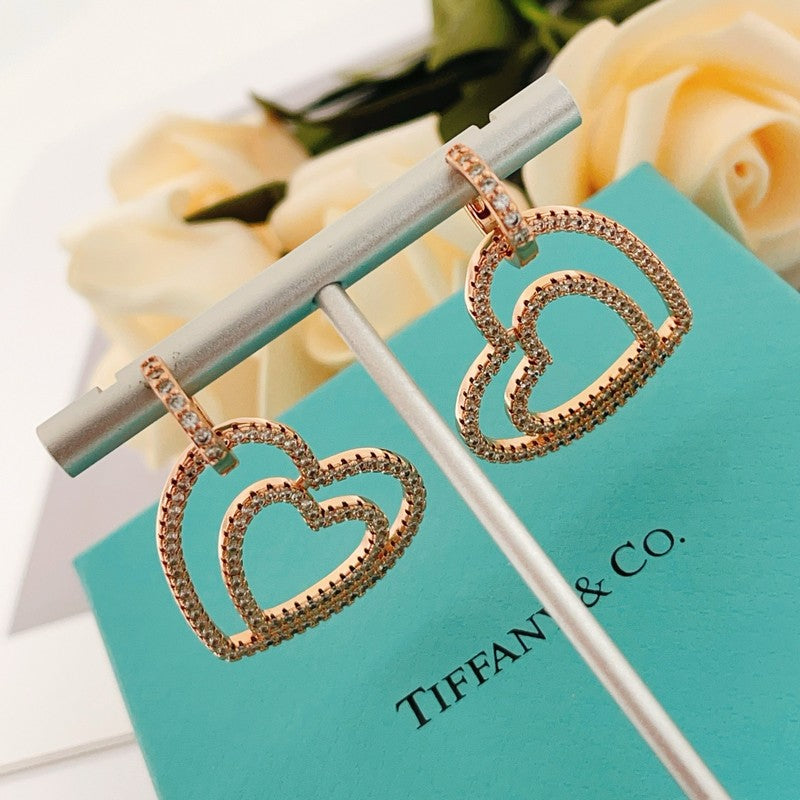 18K Tiffany & Co. Heart Diamond Earrings
