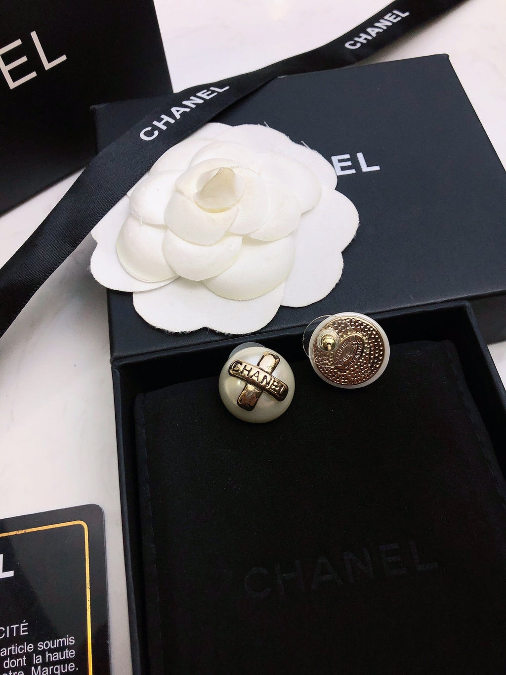 18K Chanel Pearl Earrings