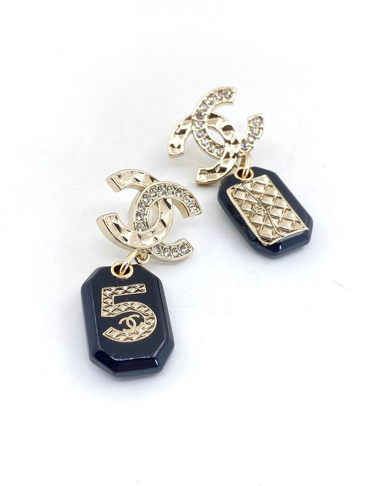 18K Chanel No.5 Perfume Bottle Earrings