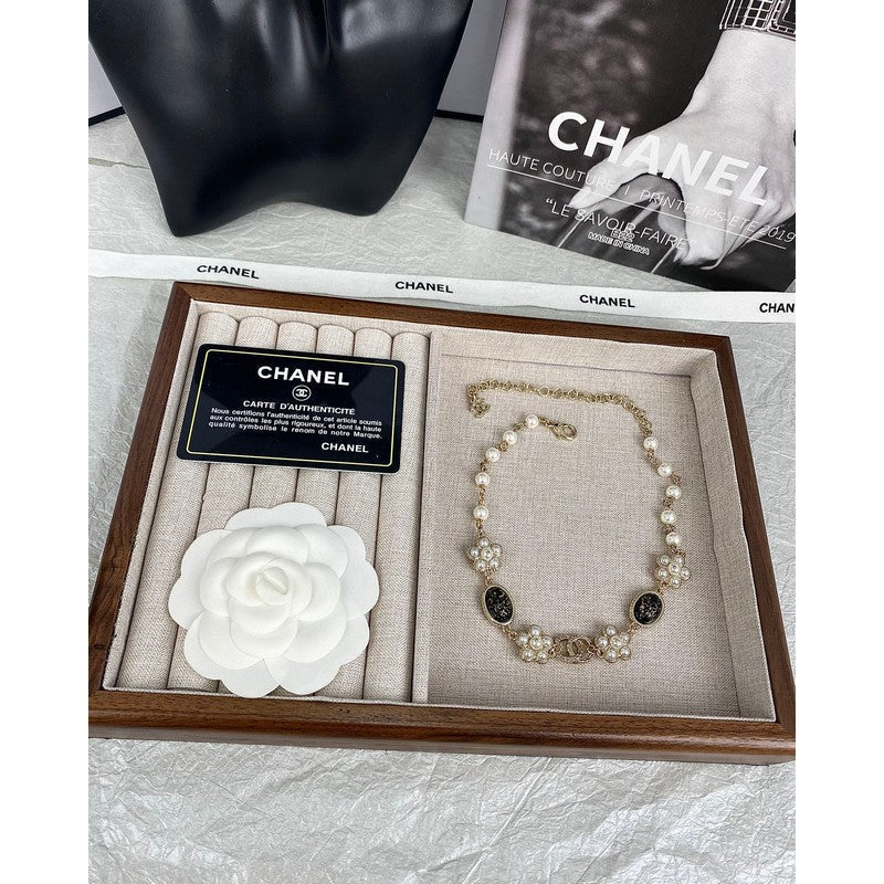 18K Chanel Black & Orange Crystal Choker Necklace