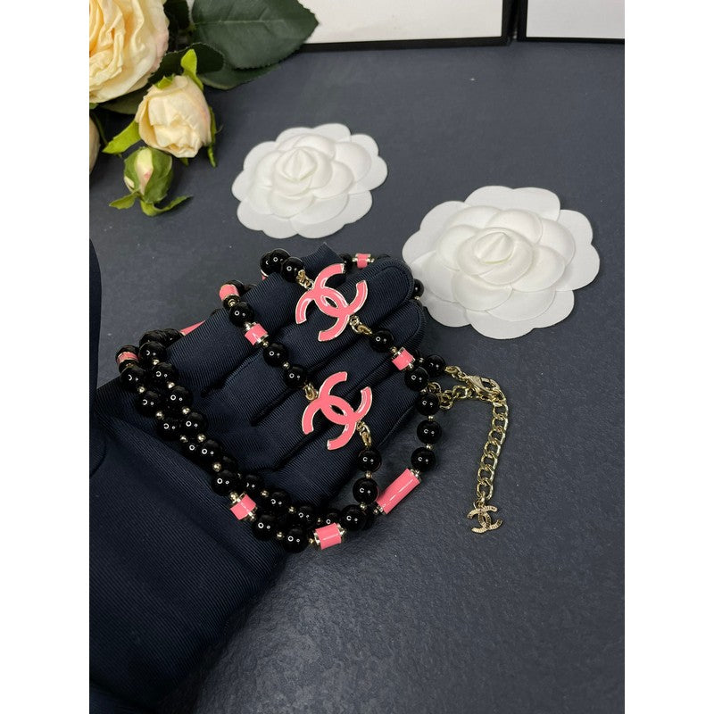 18K Chanel 24B Black Pearls Necklace