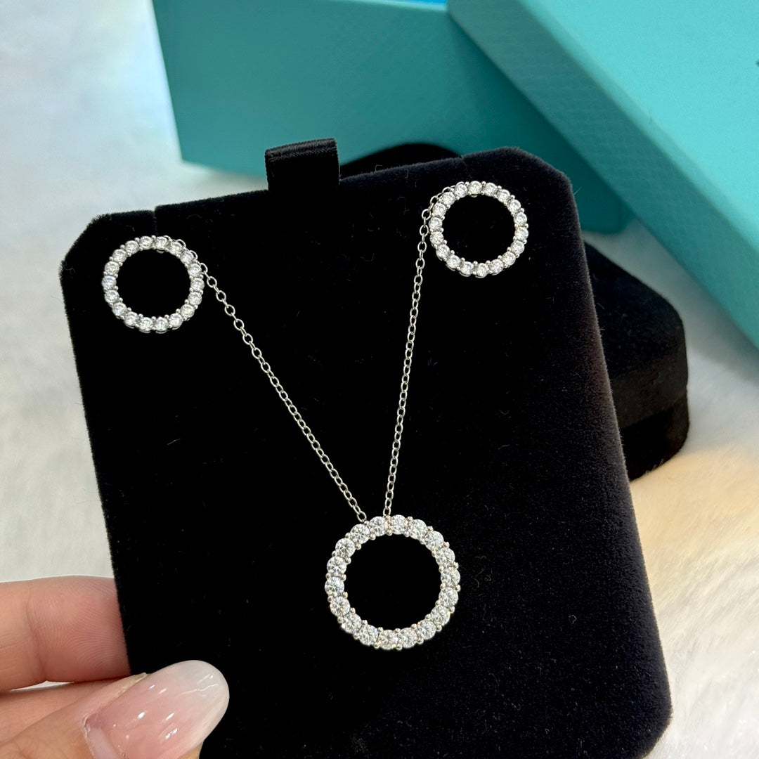 18K Tiffany & Co. Circle Diamonds Earrings