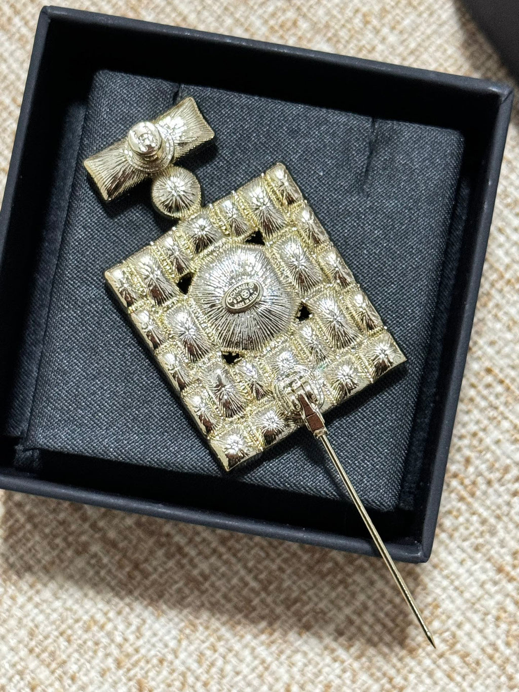 18K Chanel Perfume Bottle Crystals Brooch