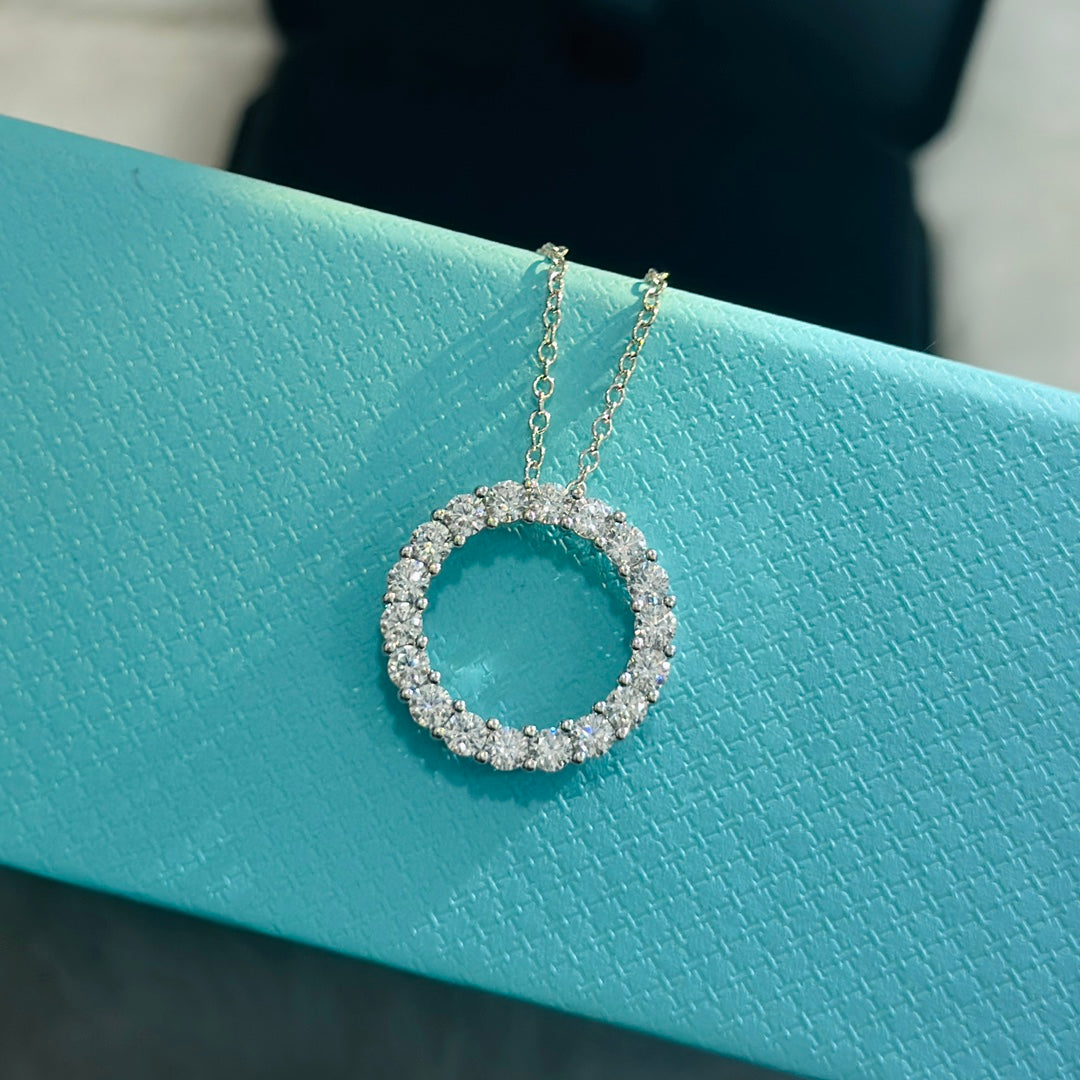 18K Tiffany & Co. Circle Diamonds Necklace