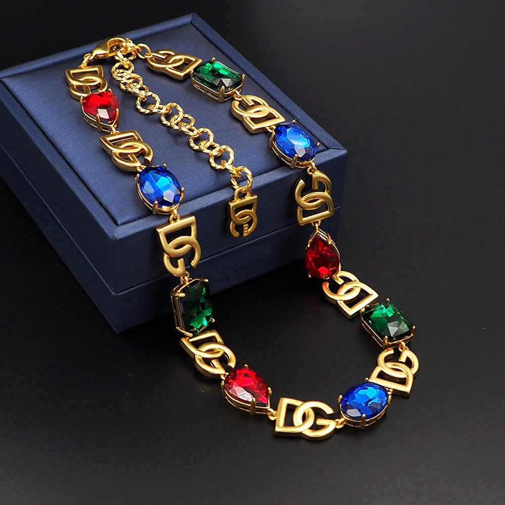 18K Dolce & Gabbana DG Crystals Choker Necklace