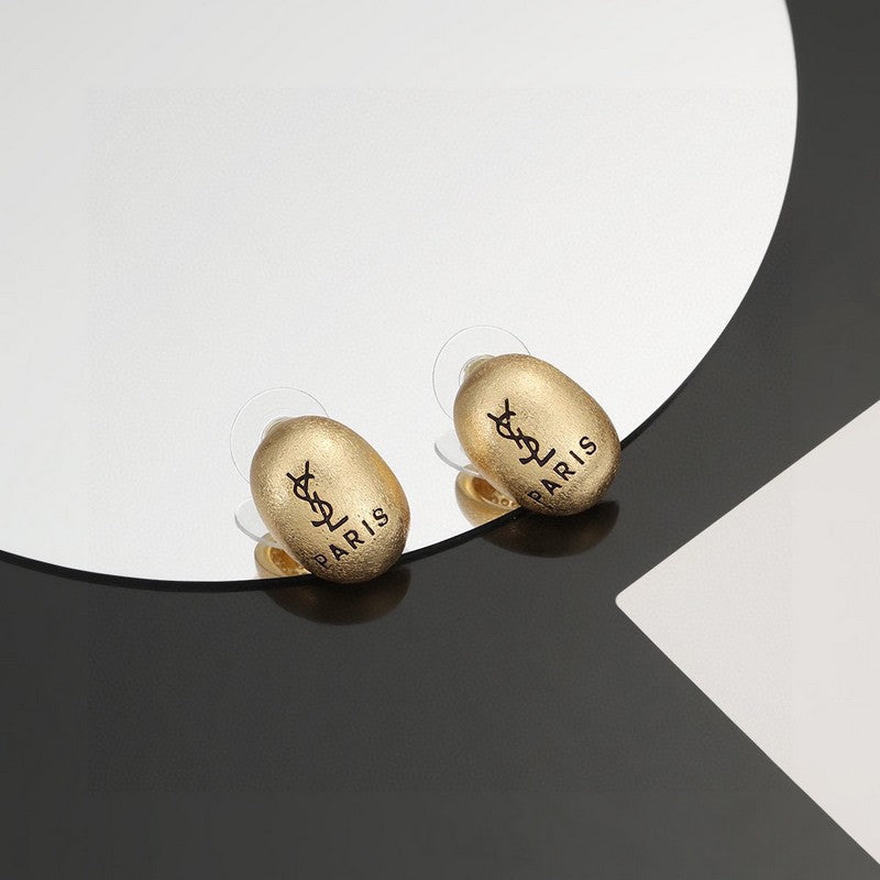 18K Saint Laurent YSL Gold Earrings