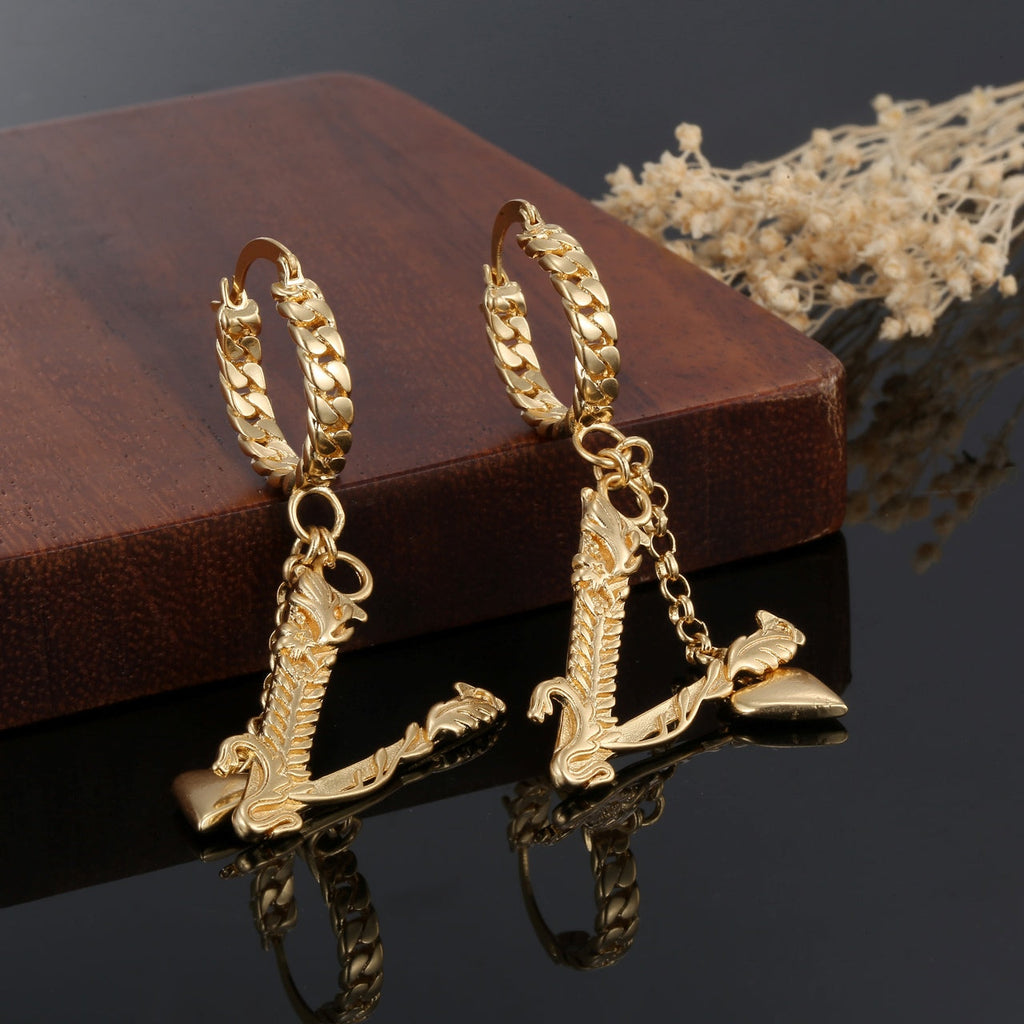 18K Valentino Heart Long Earrings