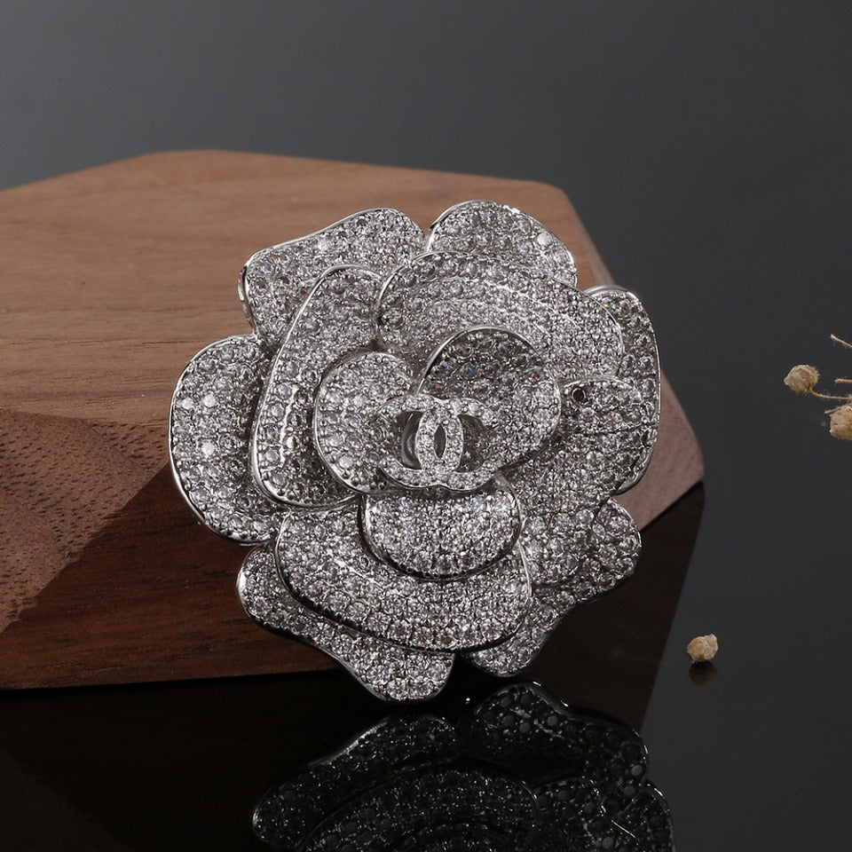 18K Chanel Camellia Diamonds Brooch
