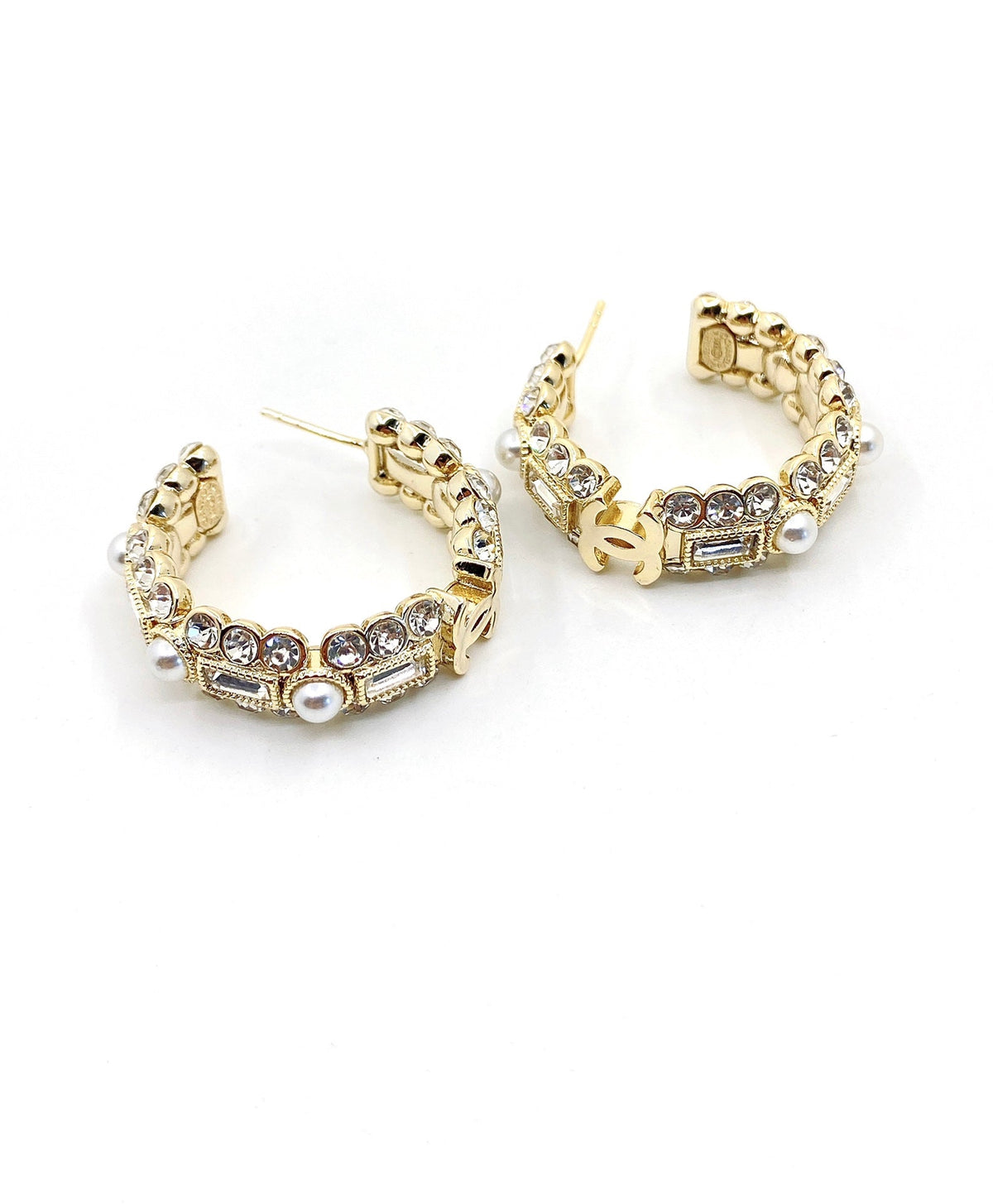 18K Chanel Crystals Circle Earrings