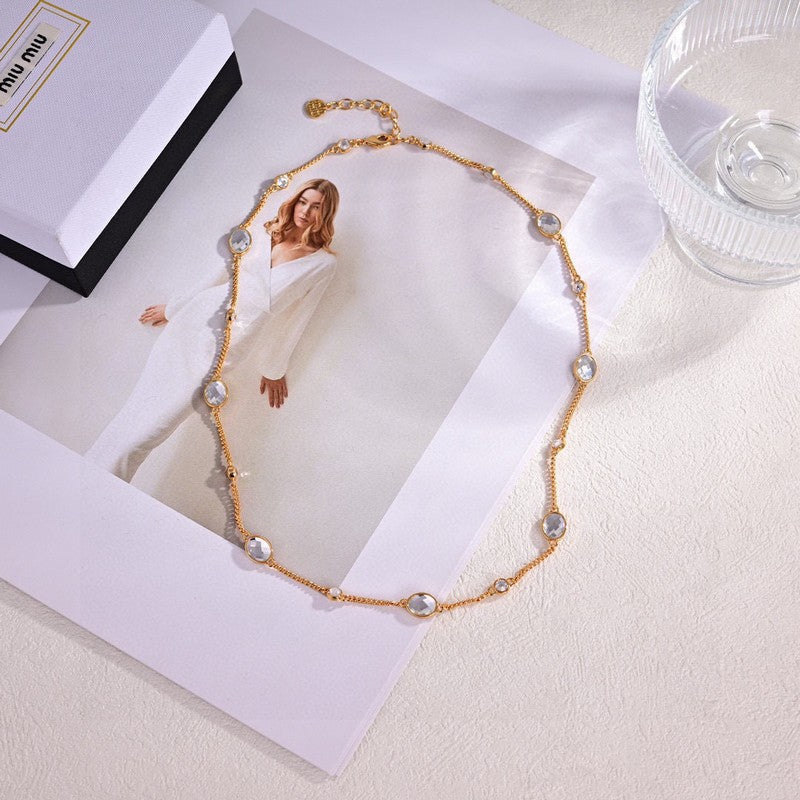 18K Miu Miu Metal Crystals Bracelet