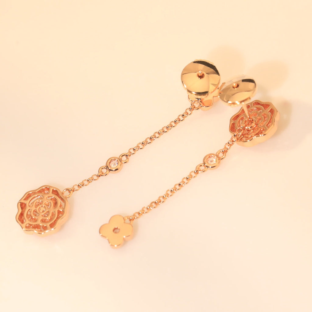 18K Chanel Camellia Earrings
