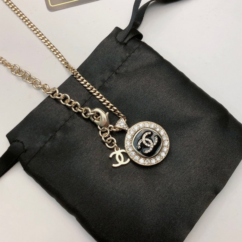 18K Chanel Black & White Diamond Gold Necklace