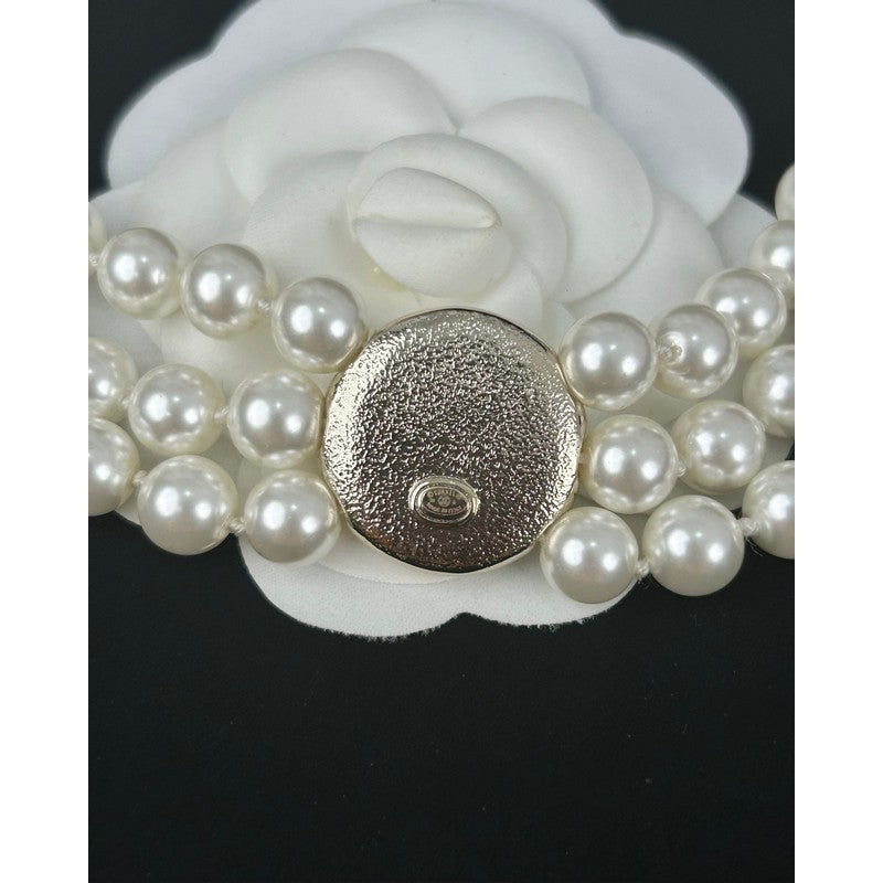 18K Chanel Choker Pearl Chain Necklace