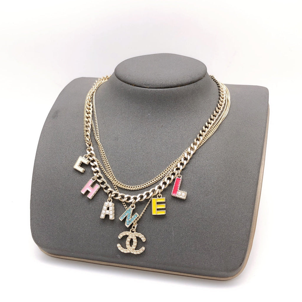 18K Chanel Color Typo Necklace