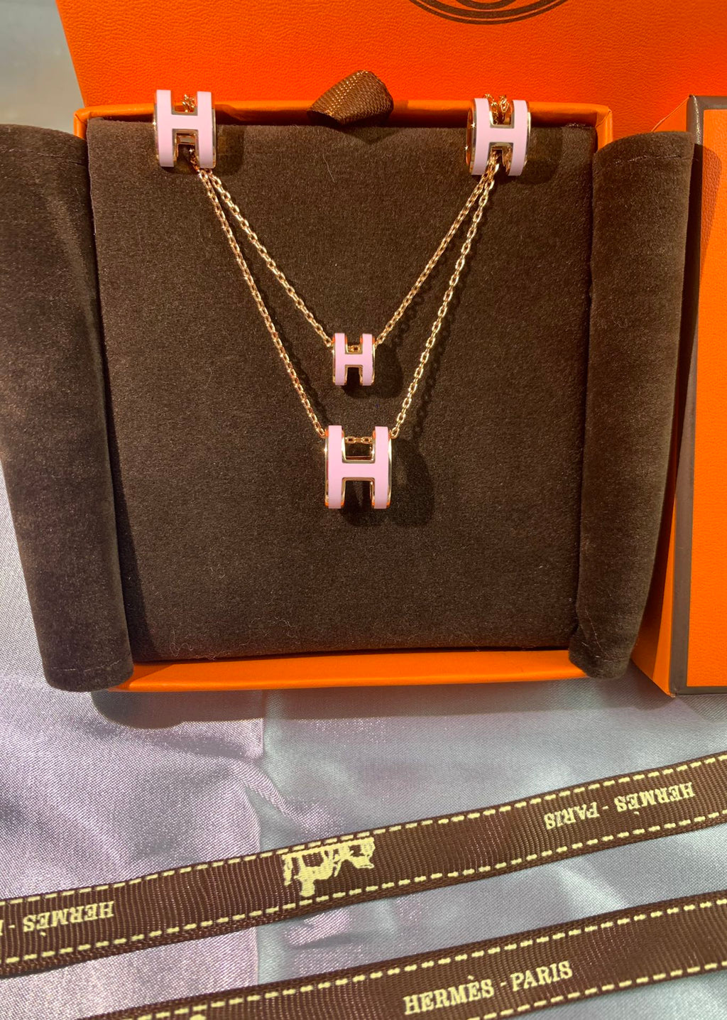 18K Mini Pop Hermès Pink Necklace