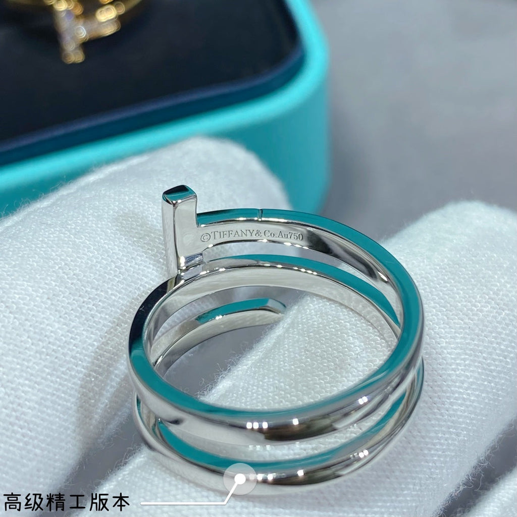 18K Tiffany & Co. Diamond Square Ring