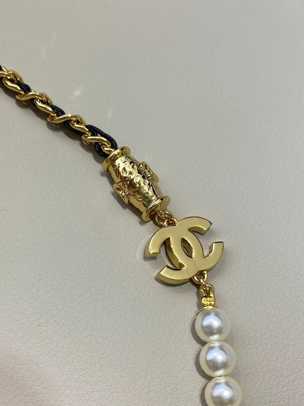 18K Chanel Pearl Chain Necklace