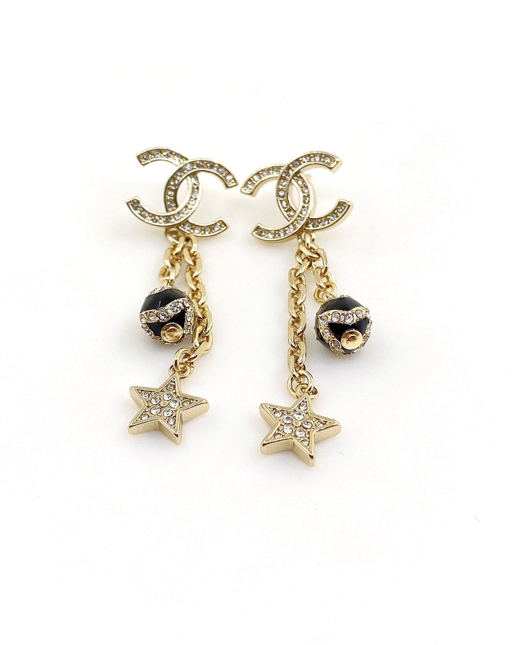 18K Chanel Star Pearls Earrings