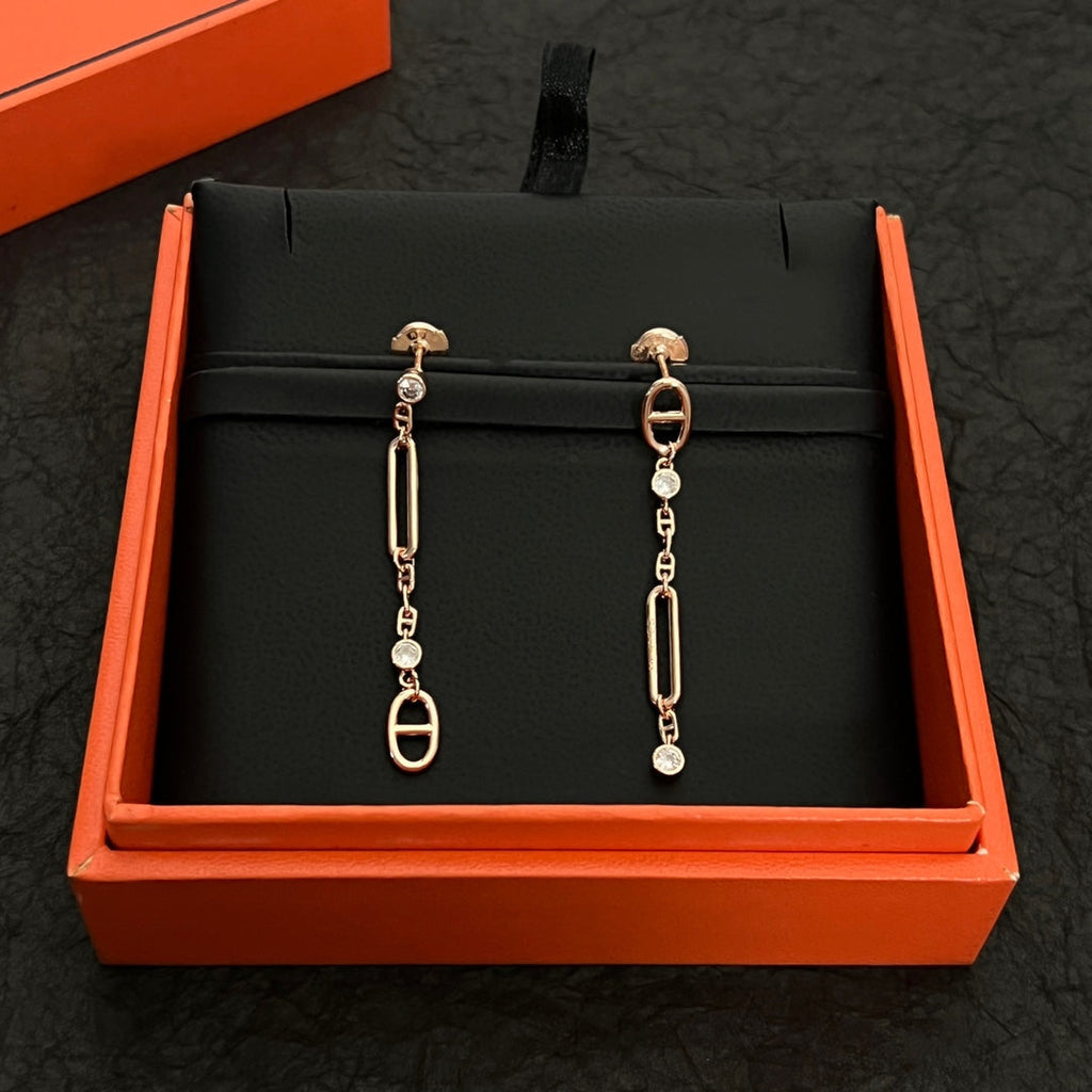 18K Chaine D'ancre Chaos Hermès Earrings