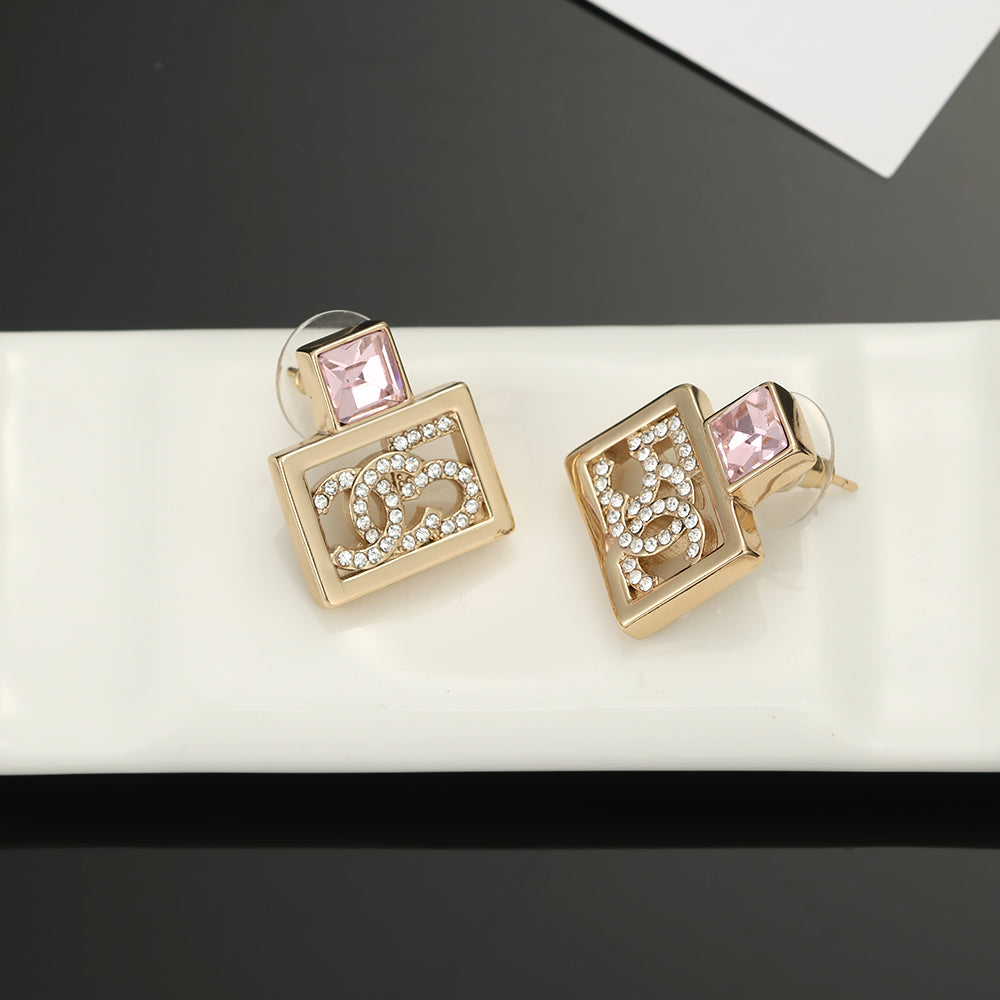 18K Chanel Square Diamond Earrings