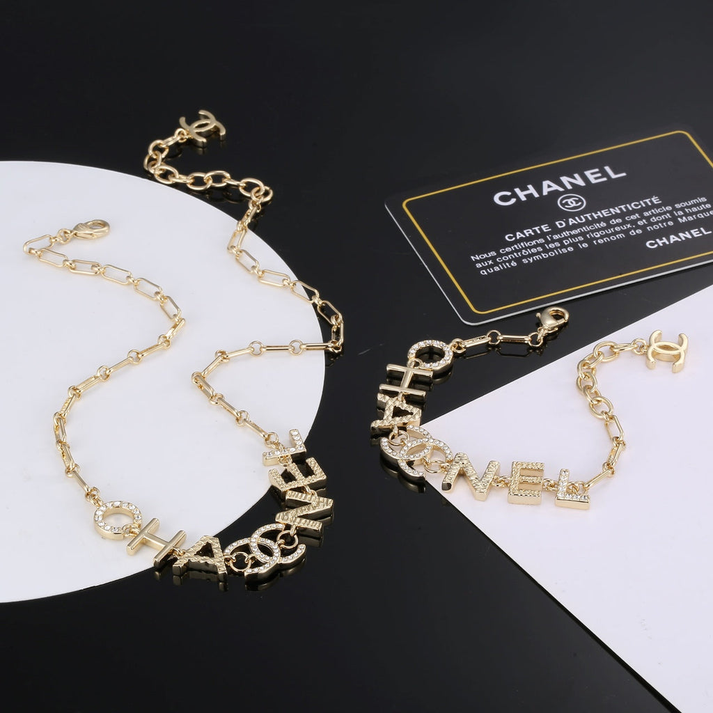 18K Chanel Script Chain Necklace