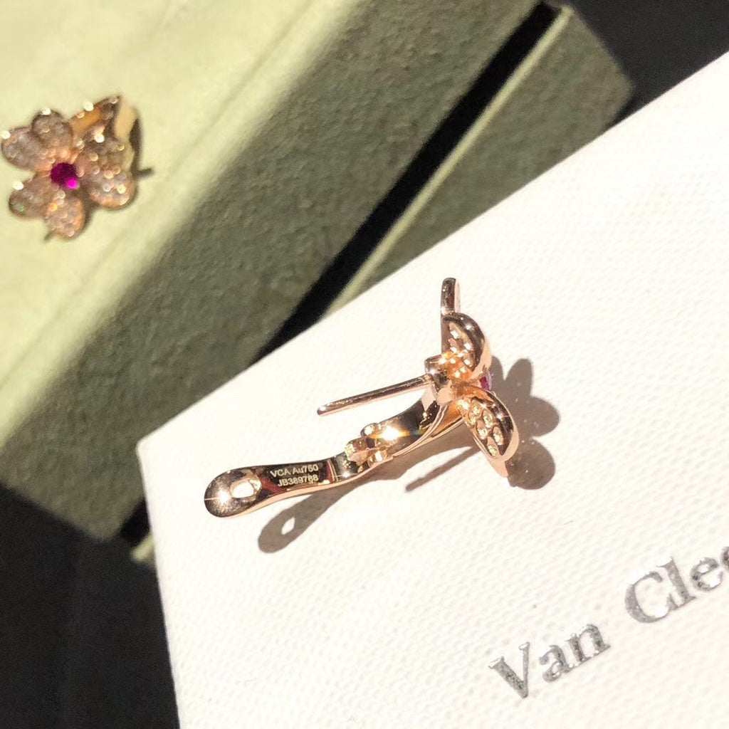 18k Van Cleef & Arpels Frivole Pink Sapphire Earrings
