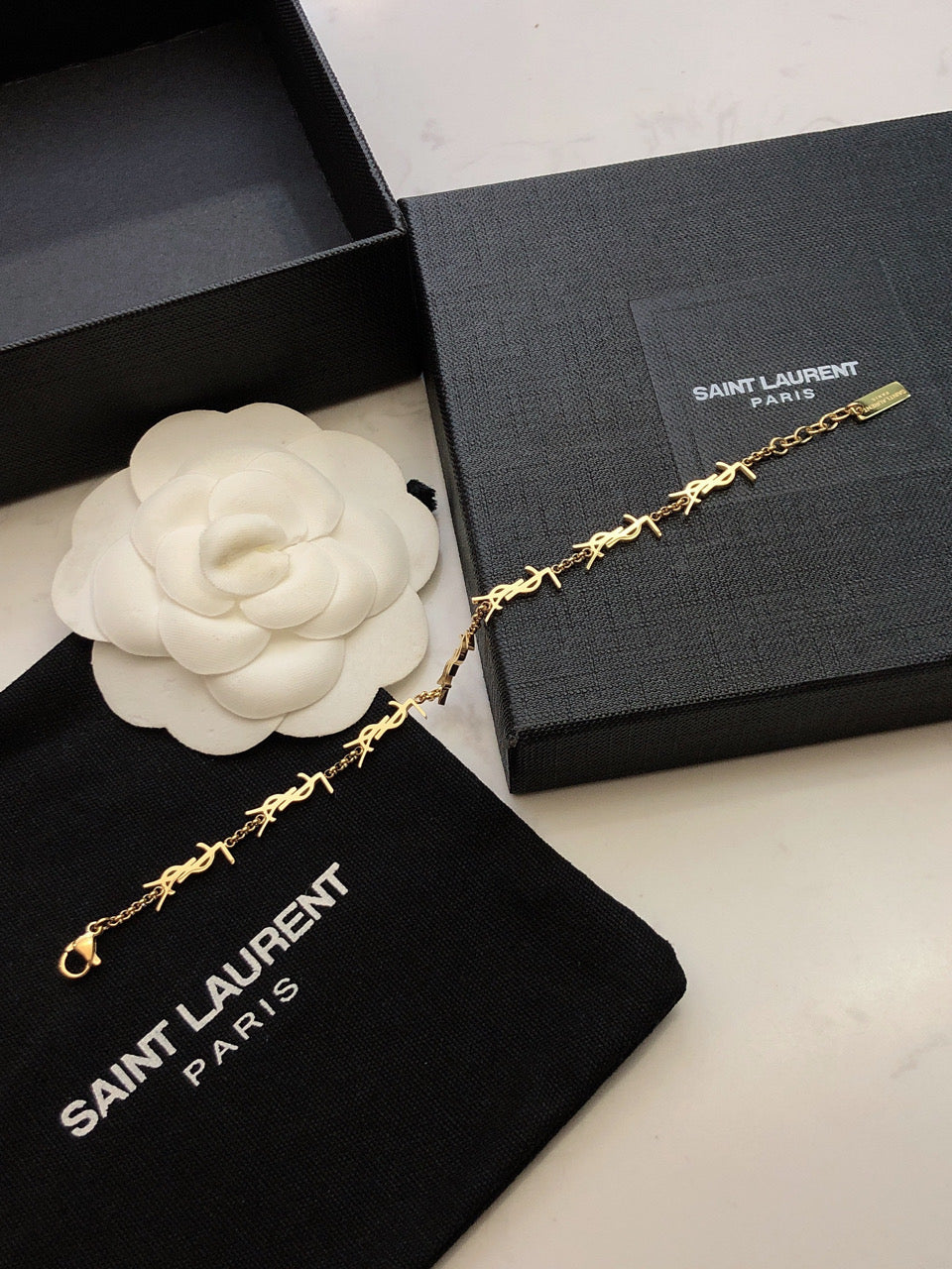 18K Saint Laurent YSL Mini Cassan Bracelet