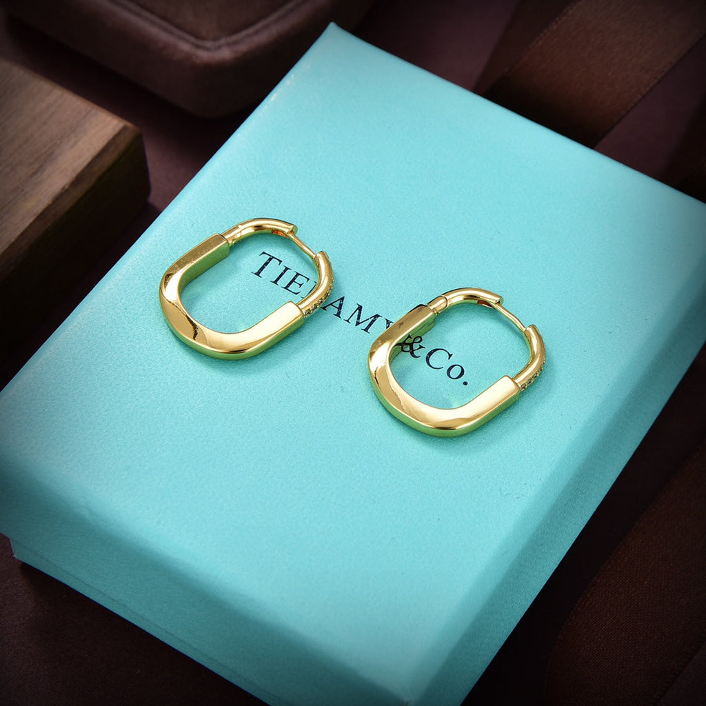 18K Tiffany & Co. Lock Diamonds Medium Earrings