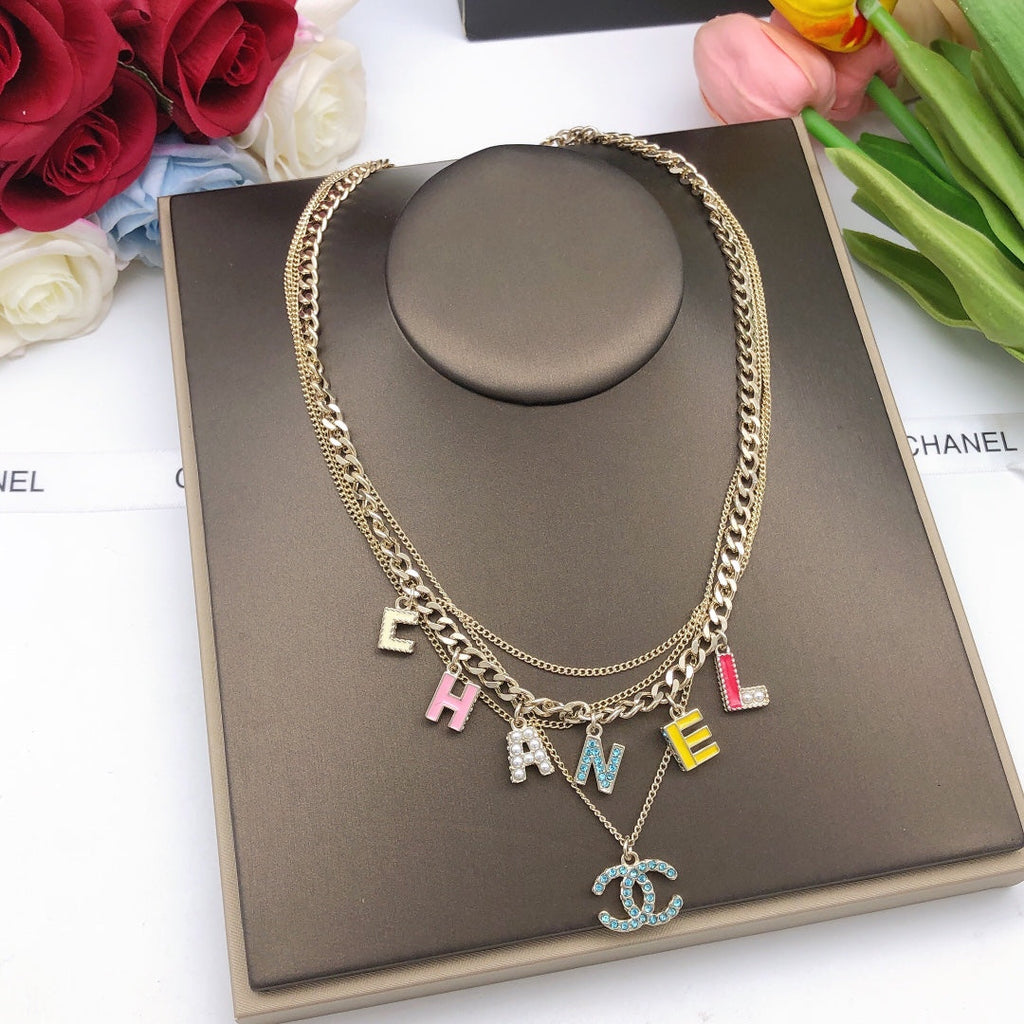 18K Chanel Color Typo Necklace