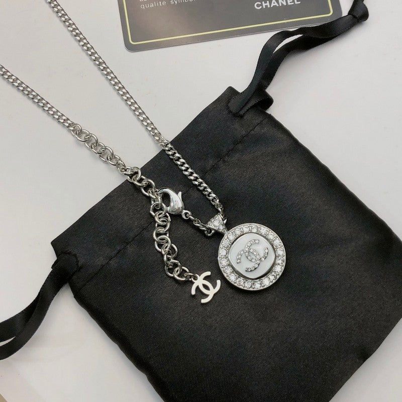 18K Chanel Black & White Diamond Gold Necklace