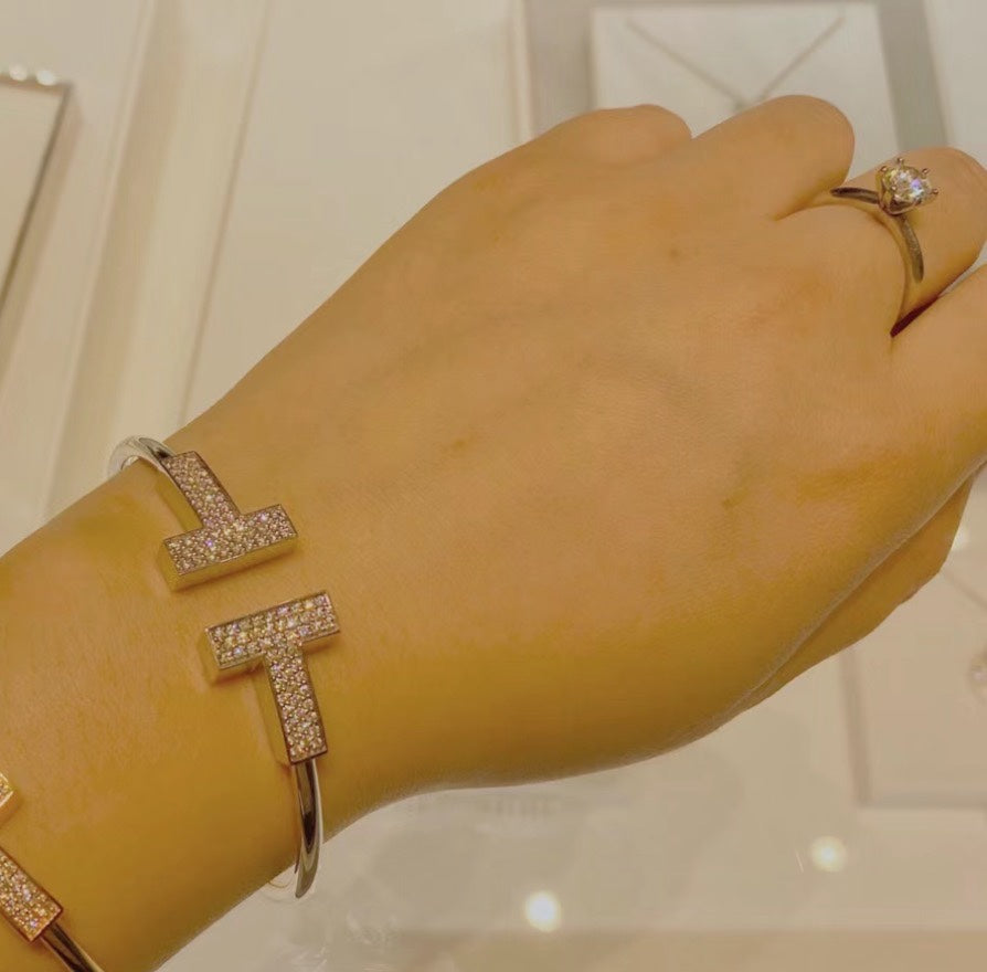18K Tiffany & Co. Wide Diamond Wire Bracelet