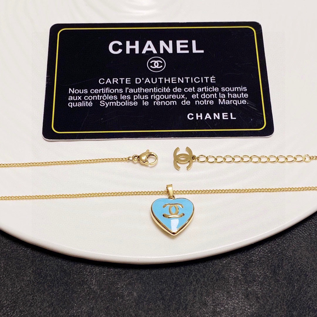 18K Chanel Blue Heart Necklace