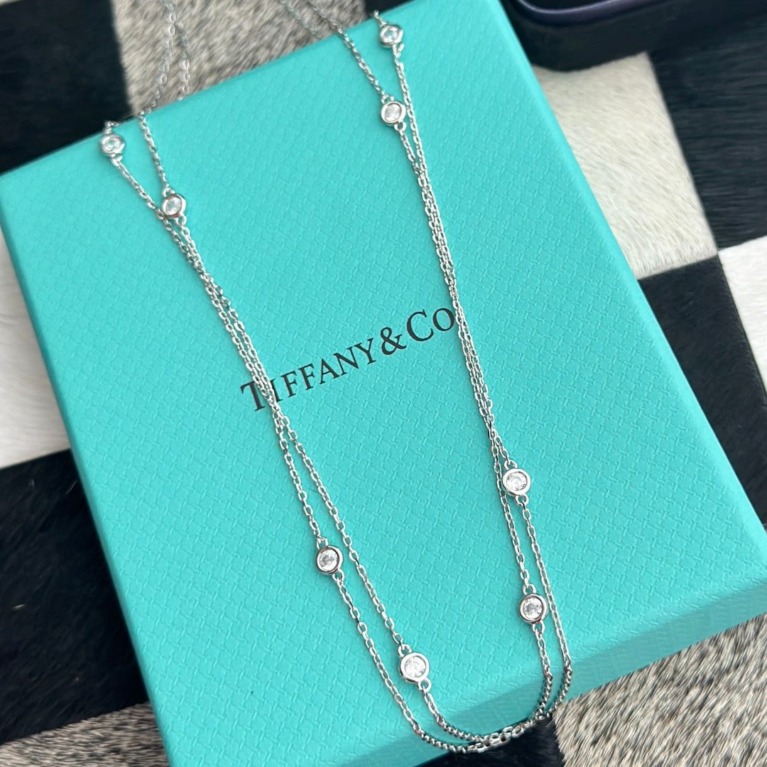 18K Tiffany & Co. Elsa Peretti Diamonds By The Yard Necklace