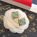 18K Chanel Blue Resin Earrings