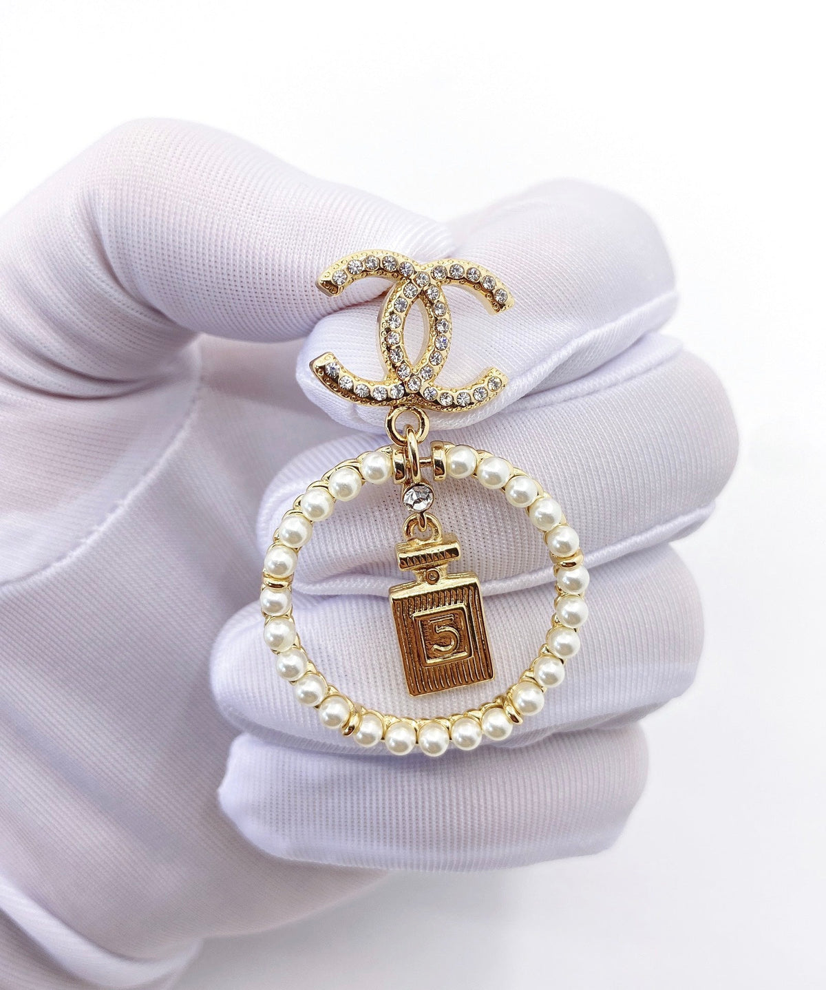 18K Chanel No.5 Perfume Bottle Earrings
